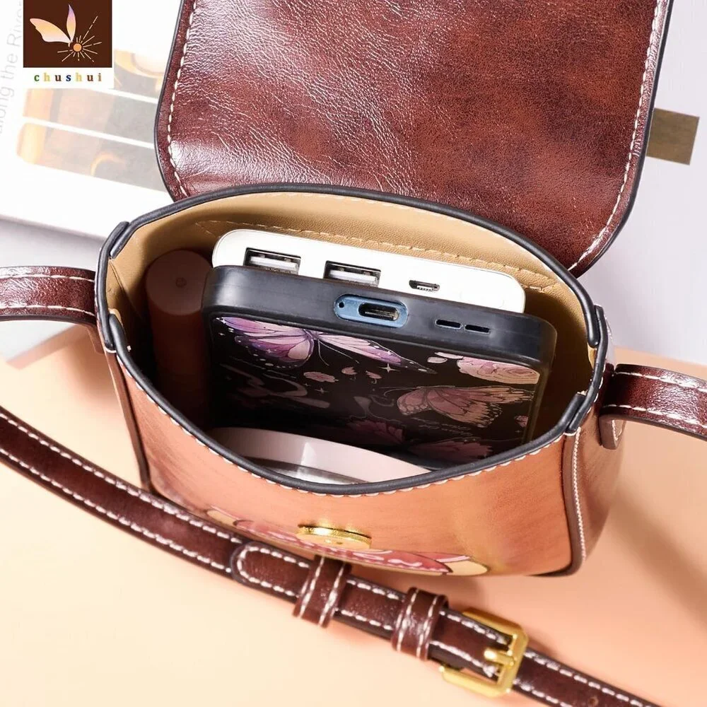 Cell Phone Purse Small Crossbody Bag Leather Adjustable Strap for Daily Travel